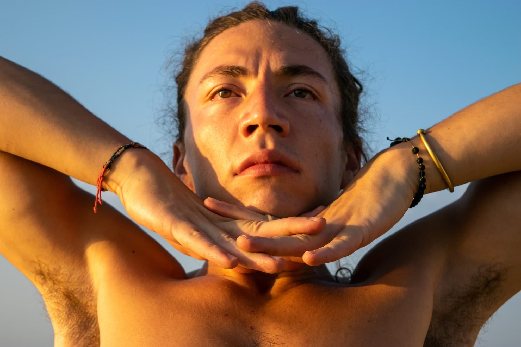 Martín guiding online breathwork session